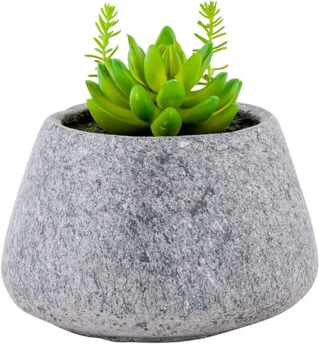 Vista 7 de Restaurantware Arreglo de suculentas de imitación de arte de mesa de plástico, 6 x 5.3 pulgadas