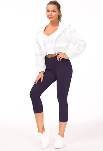 Vista 5 de The Gym People - Pantalones deportivos gruesos de tiro alto, con bolsillos y control de abdomen, leggings para entrenar, correr, hacer yoga