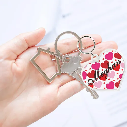 Vista 6 de Llavero de acrílico con forma de corazón