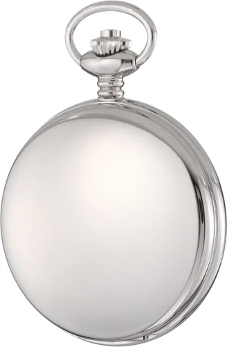 Vista 2 de Charles-Hubert, Paris 3900-W Classic Collection Reloj de bolsillo de cuarzo con acabado pulido Hunter Case, Blanco, Movimiento de cuarzo
