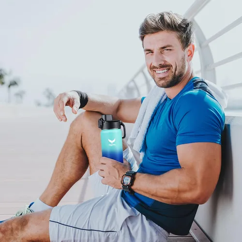 Vista 8 de Vmini Tapa compatible con botella de agua deportiva Hydro Flask de boca ancha, mango grande, fácil de transportar, compatible con la mayoría