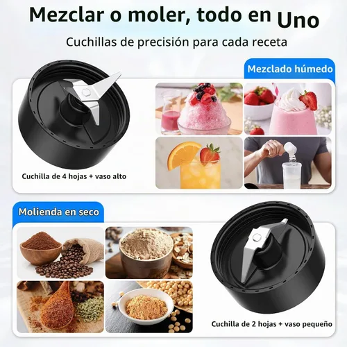 Vista 4 de COKUNST Batidora de batidos, licuadora personal con 2 tazas y tapas