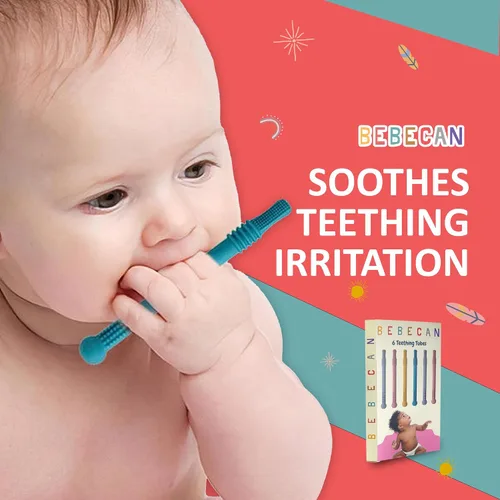 Vista 6 de Bebecan Varillas de dentición para bebés de más de 36 meses – Ayudas de dentición de silicona súper suave, alivio bucal para bebés, molares