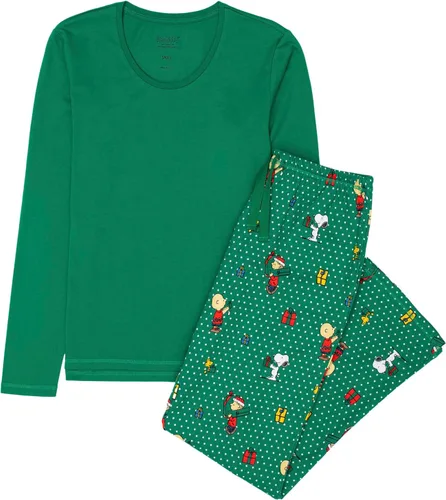 Vista 5 de Peanuts Snoopy - Pijamas familiares a juego, cómodos conjuntos de 2 piezas para Navidad