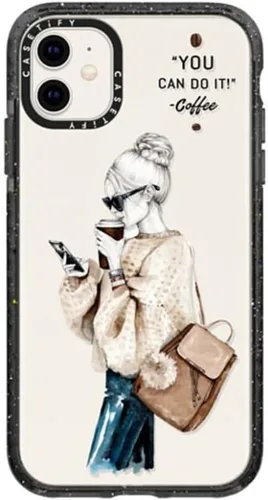Vista 18 de Funda Impact de CASETiFY para iPhone 11 - Tiempo A Solas de Esther Kim - Negro Claro