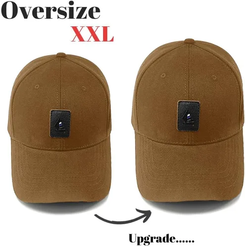 Vista 2 de Gorros de cabeza grande para hombre, gorra de béisbol de algodón de gran tamaño XXL, gorra de cabeza grande, gorra de talla grande, ajustable de 23