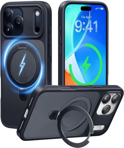 Vista 77 de CASEKOO - Funda diseñada para iPhone 14 Pro con soporte magnético invisible [protección contra caídas de grado militar] [compatible con MagSafe]