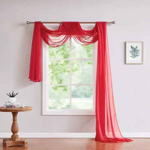 Vista 4 de LinenZone increíbles cizallas Use Window Valance Scarves as Canopy Bed or Backdrop Curtains, Curtain Scarf, Wedding Draping or Sheer Fabric for