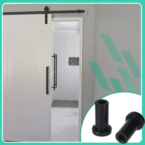 Vista 4 de Zonon Juego de 10 espaciadores de puerta de granero de 2 pulgadas, kit de espaciadores de pared con tornillos, pernos de retención, anclaje de pared
