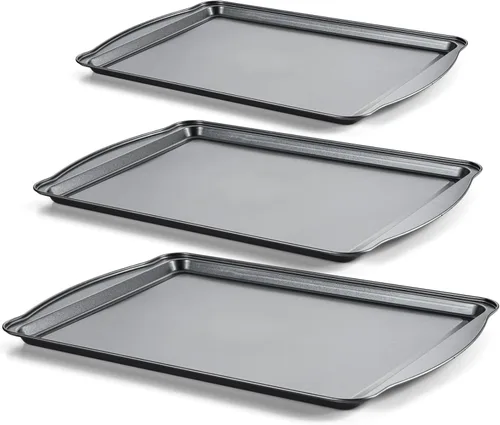 Vista 8 de Bandeja para hornear con rejilla de enfriamiento, bandeja de acero al carbono de 17 x 11 x 0.5 pulgadas para hornear [1 hoja + 1 rejilla], bandeja