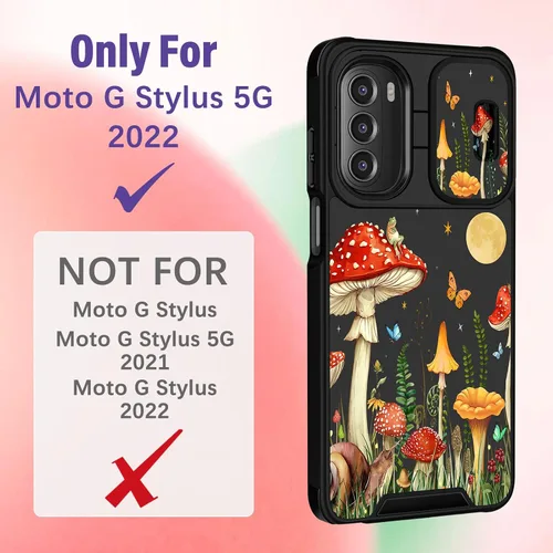 Vista 2 de Funermei - Funda para Moto G Stylus 5G 2022 con soporte de anillo, diseño Hongo de la Luna