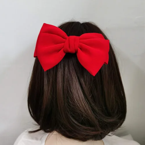 Vista 3 de Paquete de 6 pinzas de lazo de color sólido de 5.2 pulgadas para mujer, pasadores para el cabello, accesorios para el cabello