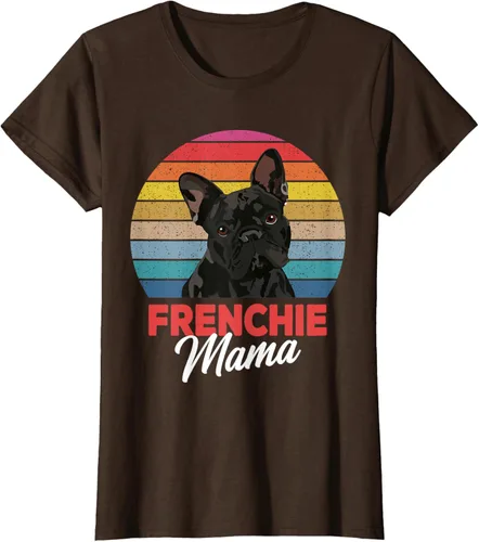 Vista 22 de Frenchie Mama - Camiseta divertida de regalo para niñas y perros Bulldog Francés, Negro, S