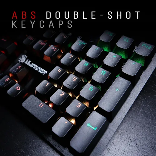 Vista 3 de BLOODY Teclado mecánico óptico B820 para juegos con teclas LED RGB retroiluminadas individualmente con cable, 104 teclas estándar, interruptor azul