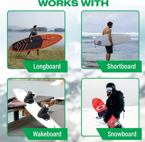 Vista 3 de COR Surf Estante de pared para tablas de surf para longboards y shortboards Hermoso soporte de pared de madera para interiores y exteriores