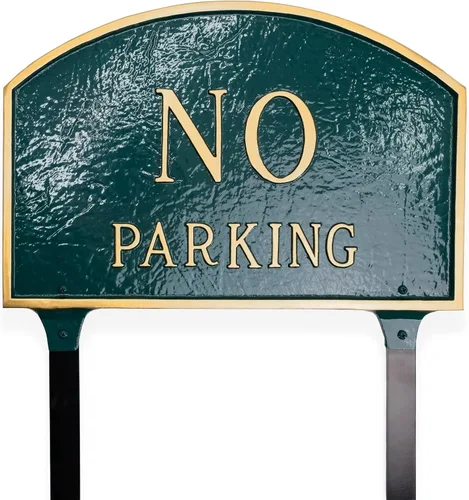 Vista 11 de Montague Metal Products SP-8sm-BG Placa de declaración de arco sin estacionamiento, pequeña, negra y dorada Negro/Oro