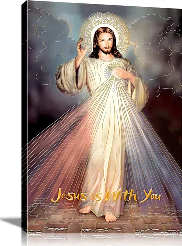 Vista 16 de Cuadro enmarcado de cruz de Jesús en lona para pared, arte impreso en blanco y negro, pintura cristiana, póster inspiradora, Jesús católico