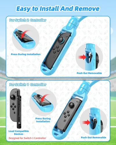 Vista 6 de Tennis Rackets for Nintendo Switch 2 Joy-Con(2025), MENEEA 2 Pack Game Accessories for Mario Tennis Aces,Handle Grip Holder for Switch 2Switch 1