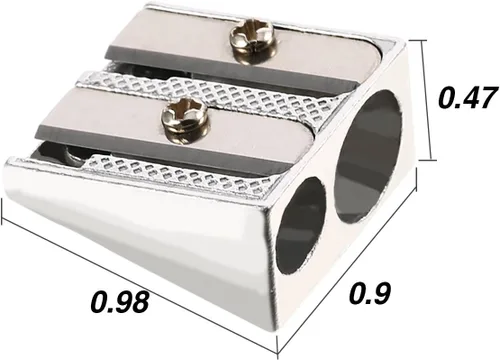Vista 3 de TecUnite Paquete de 36 sacapuntas de metal, 2 agujeros, sacapuntas manuales a granel para niños, sacapuntas de mano de aleación de aluminio