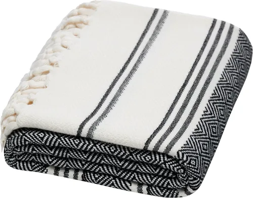Vista 28 de DEMMEX Organic Diamond - Toalla turca de baño y playa 100% algodón turco certificado Oeko-TEX, ultra suave, de secado rápido, ligera, compacta