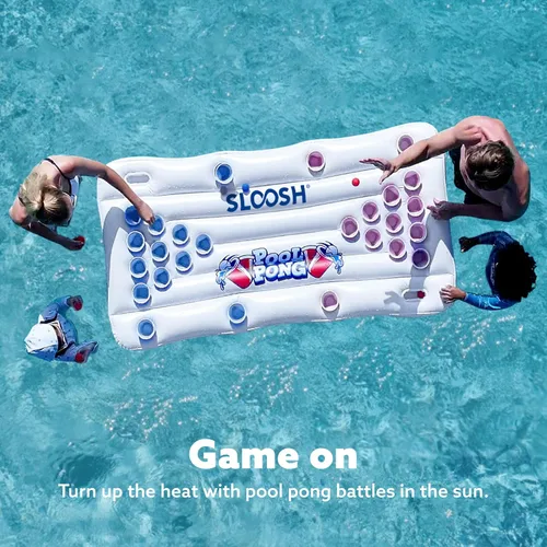 Vista 4 de SLOOSH Juego de juguetes de piscina, juego de lanzamiento de pong, juguetes de agua para adultos y niños, juegos familiares, flotadores inflables