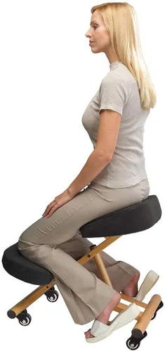 Vista 6 de Modern Home Silla ergonómica con ruedas de postura arrodillada - camello/negro