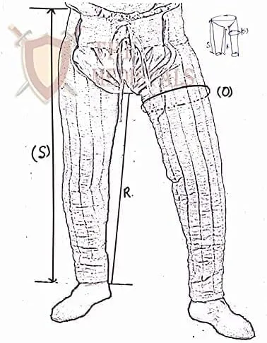 Vista 4 de Legging Thick Padded Chausses Lower Under Gambeson Hauberk SCA LARP Armor Legging for Costume by ITS Medieval