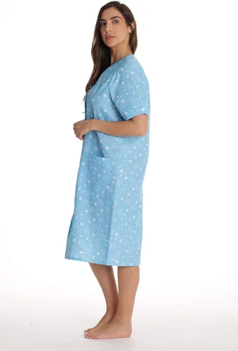 Vista 2 de Dreamcrest Abrigo de manga corta Seersucker Duster Snap-Front con bolsillos