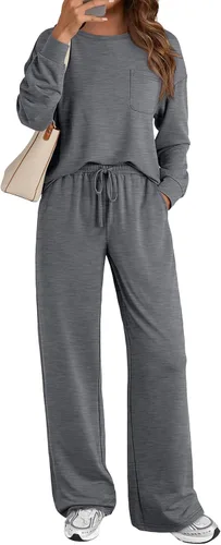 Vista 7 de AUTOMET - Conjunto deportivo de 2 piezas para mujer, atuendo a juego, sudadera para viajar, ropa de moda de otoño