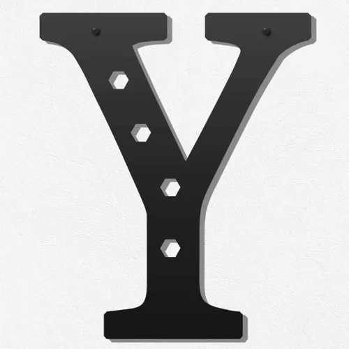 Vista 15 de Letras metálicas para decoración de pared de 12 pulgadas, letras colgantes negras, letras visuales 3D grandes del alfabeto moderno, decoración