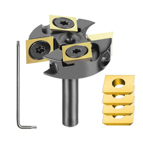 Vista 12 de SpeTool CNC Spoilborad Surfaing Router Bit 1" Diámetro de corte 2+2 Flautas con 1/4" Shank Router Planificación Dado Limpieza Cepilladora Bit