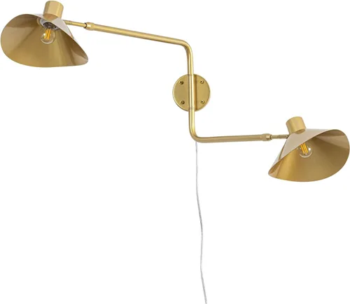 Vista 11 de Modernos apliques de pared enchufables, luces de pared negras con brazo oscilante con cable de interruptor de encendido/apagado para dormitorio