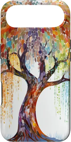 Vista 27 de Weeping Willow Tree Colorful Mosaic Case for iPhone 17