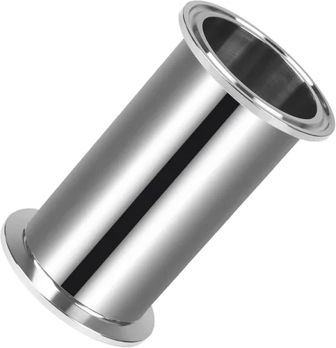 Vista 15 de Tubo de tres abrazaderas Tubo de 1,5 pulgadas OD Tubo de carrete sanitario Longitud del tubo de 12 pulgadas Extremo de abrazadera OD 1.988 in Tubo