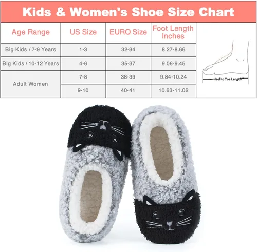 Vista 5 de The Metluks Lindas pantuflas de casa de animales, calcetines cálidos y mullidos con pinzas antideslizantes, regalos divertidos y acogedores