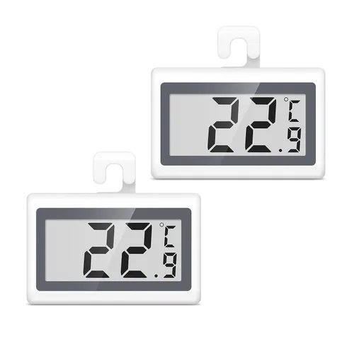 Vista 9 de AMIR Termómetro digital mejorado para refrigerador, termómetro para refrigerador y congelador con pantalla LCD transparente, parte trasera