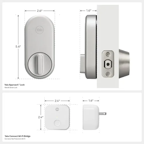 Vista 8 de Yale Approach Smart Wi-Fi Deadbolt Retrofit Smart Lock, llaves virtuales ilimitadas, control remoto de aplicaciones, entrada sin llave