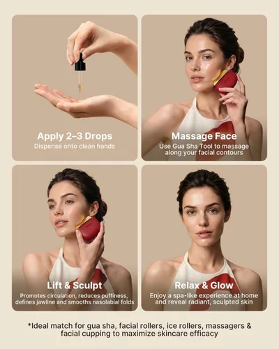 Vista 9 de ZDEER PRO - Kit eléctrico de Gua Sha con calefacción, herramienta Rojo