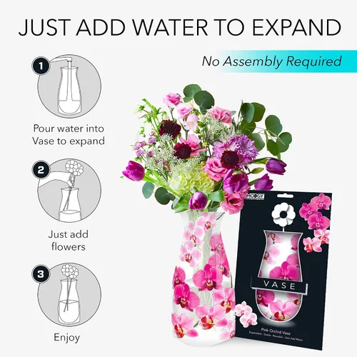 Vista 4 de MODGY Jarrones expandibles para flores, florero plegable moderno de plástico para centros de mesa, decoración de mesa de comedor de boda, sala