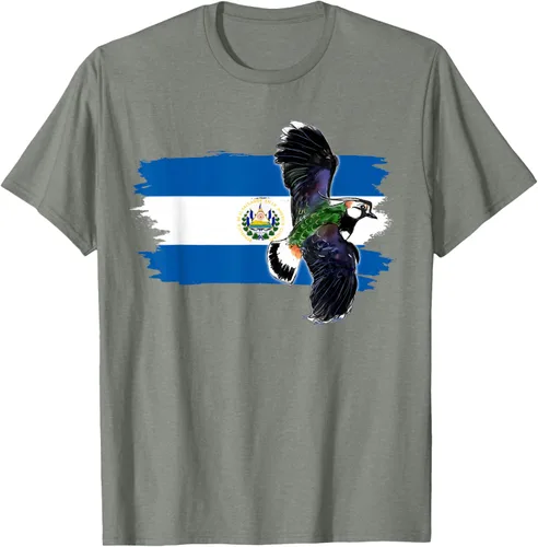 Vista 30 de Camiseta con la bandera de El Salvador, mapa de El Salvador, camiseta de Salvador para mujer, Negro