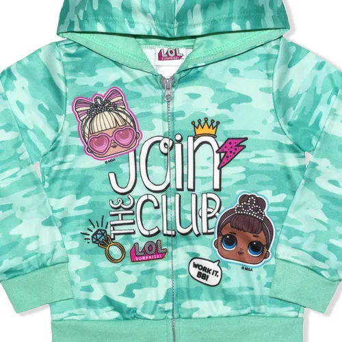 Vista 2 de LOL Surprise Dolls Girls Zip Up Hoodie for Little and Big Girls BluePink