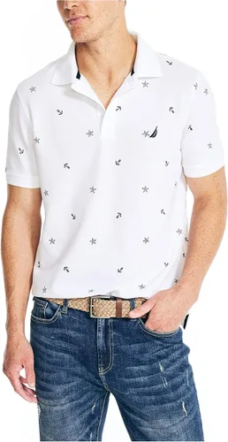 Vista 4 de Nautica Polo de cubierta de rendimiento estampado de ajuste clásico para hombre