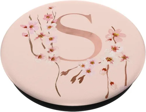 Vista 2 de Cherry Blossom - Soporte para teléfonos y tabletas, diseño de flor japonesa, Negro