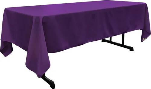 Vista 5 de BalsaCircle Mantel rectangular de poliéster negro de 60 x 126 pulgadas para bodas, fiestas, eventos, cocina, comedor
