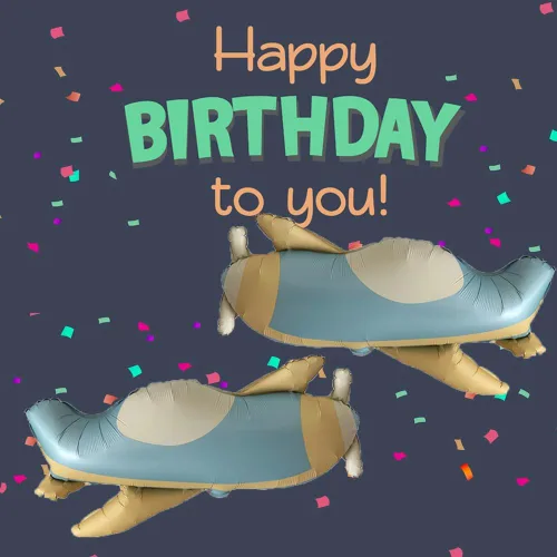 Vista 6 de Globos de avión de combate azul de 32 pulgadas, diseño de dibujos animados, fiesta voladora, cumpleaños, decoración de aviones