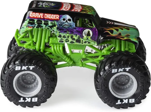 Vista 4 de Monster Jam 2020 Spin Master 1:64 Camión monstruo fundido a troquel con pulsera: Legacy Trucks Grave Digger