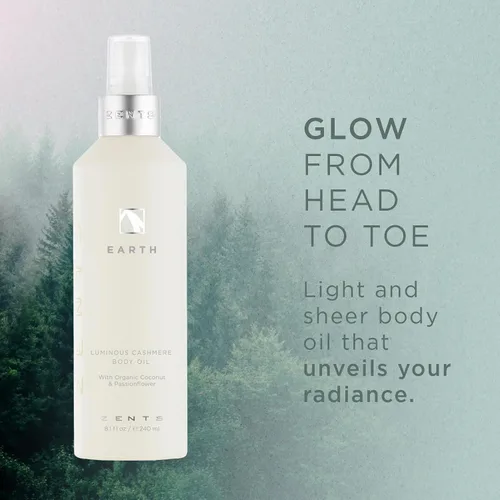 Vista 6 de ZENTS Set de gel de baño, loción y aceite de cachemira que desafía la edad (fragancia de tierra) Trío hidratante y nutritivo para piel seca