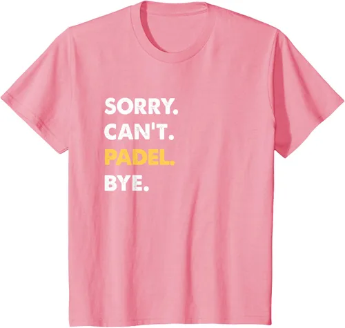 Vista 60 de Sorry Can't Padel Bye Funny Camiseta de Padel, Negro