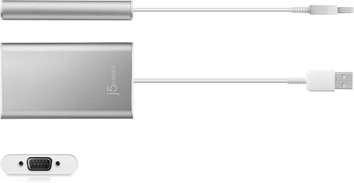 Vista 8 de j5create Adaptador de pantalla USB 2.0 a VGA Conectividad USB Plug & Play, 3 modos de visión, compatible con Windows y Mac
