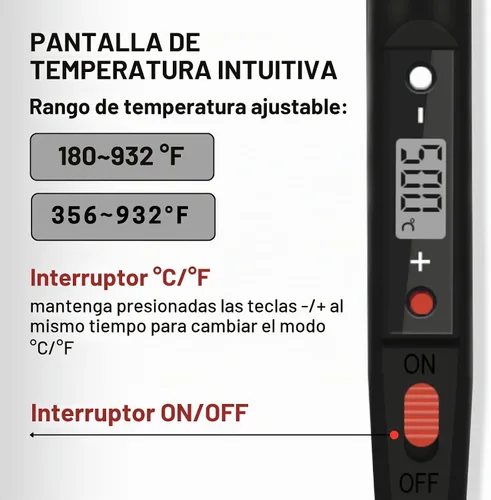 Vista 2 de Kit de Combustión de Madera ACRSIKR, Herramienta de Combustión de Madera con Pantalla LED, Pluma de Pirografía Ajustable de Temperatura para LED